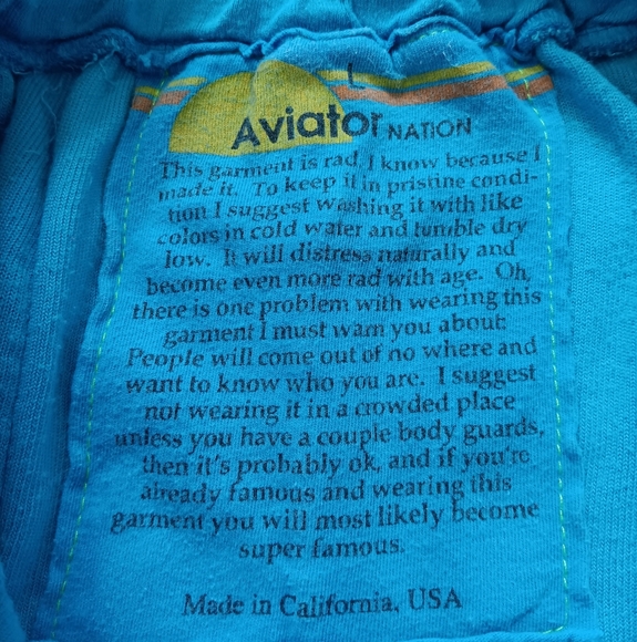 Aviator Nation 5 Stripe Terrycloth Sweatshorts Size Large - Picture 4 of 4